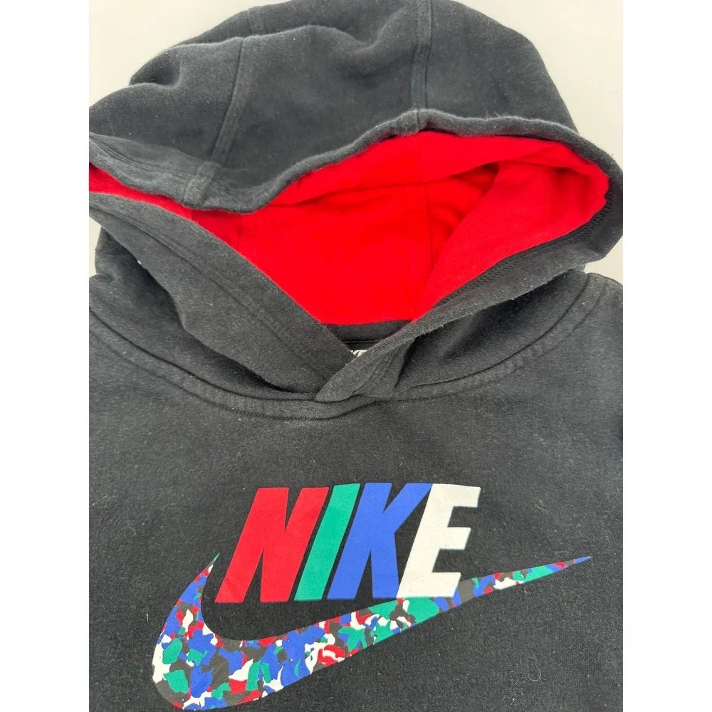 Nike Kids Gray Hoodie‎ Sweatshirt Colorblock Swoosh Pullover XL